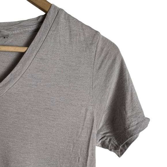 All Saints Wool Blend Light Gray Short Sleeve V-Neck T-Shirt Size Medium - Picture 3 of 8
